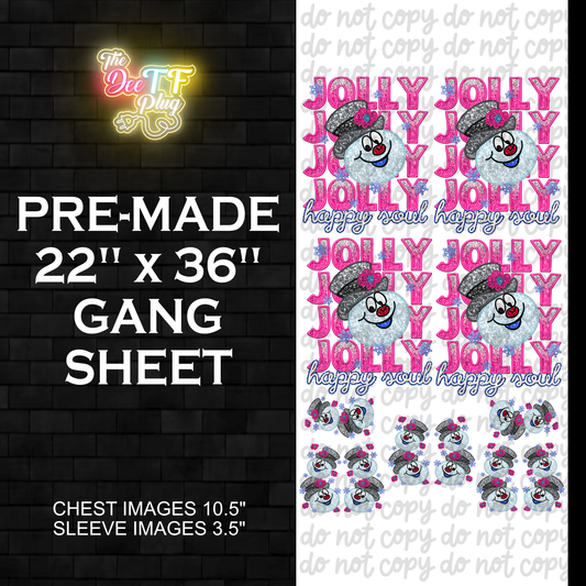 Premade DTF Gang Sheet | Frosty Jolly Happy Soul