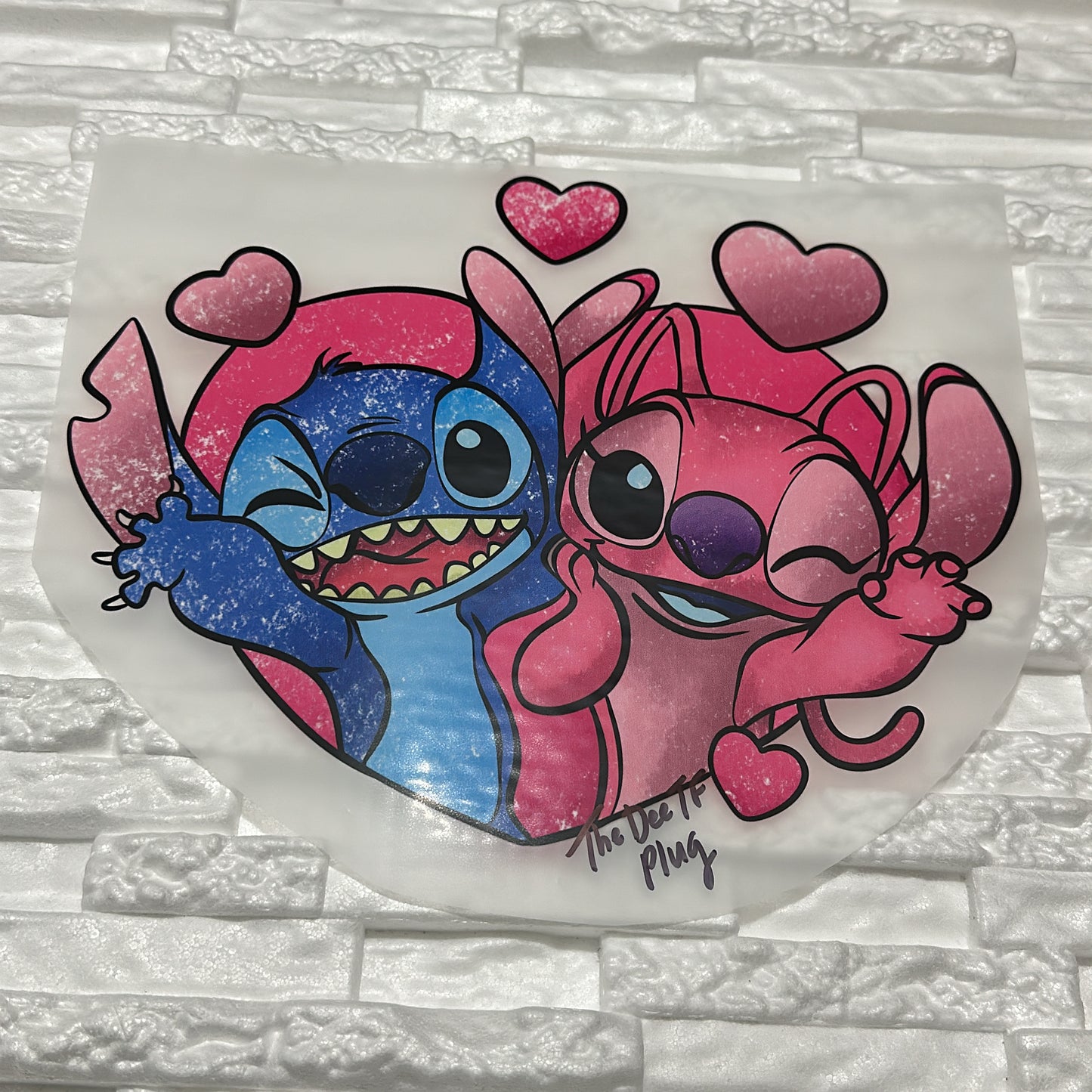 11” Pink and Blue Aliens, Valentines Day DTF Transfer