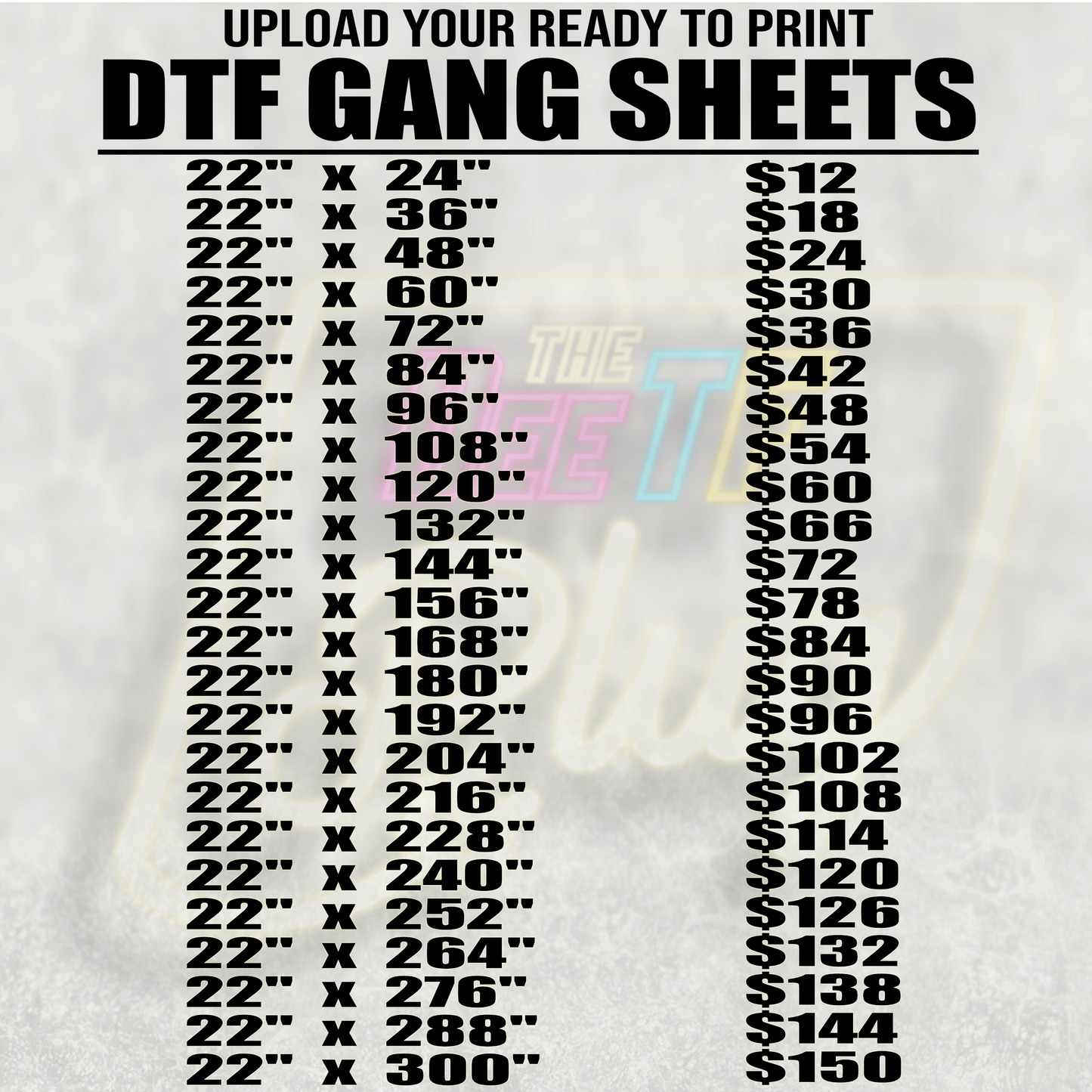 Upload Your "READY TO PRINT" DTF Gang Sheet File