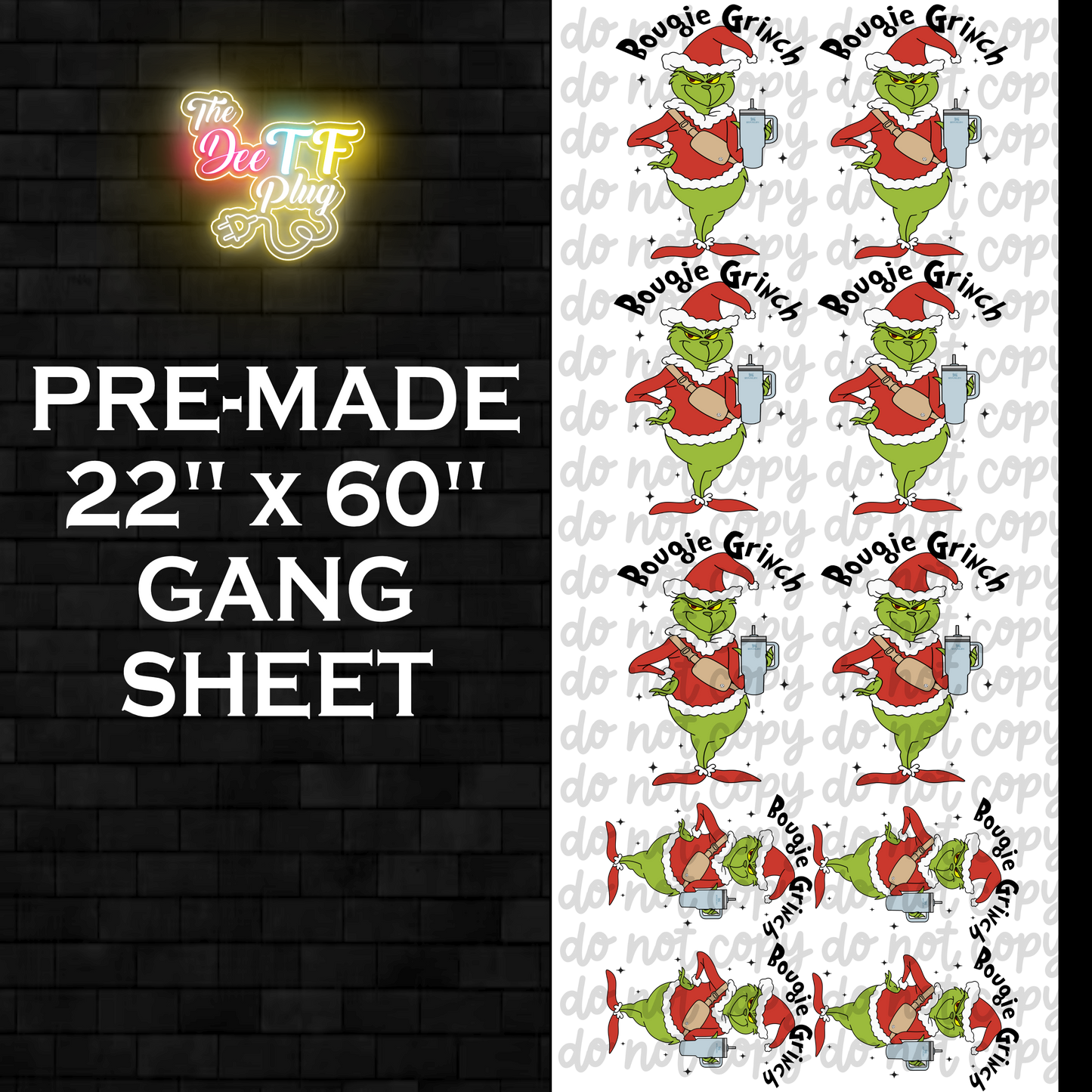 Premade DTF Gang Sheet | Bougie Grinch