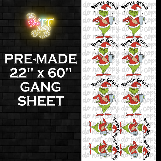 Premade DTF Gang Sheet | Bougie Grinch