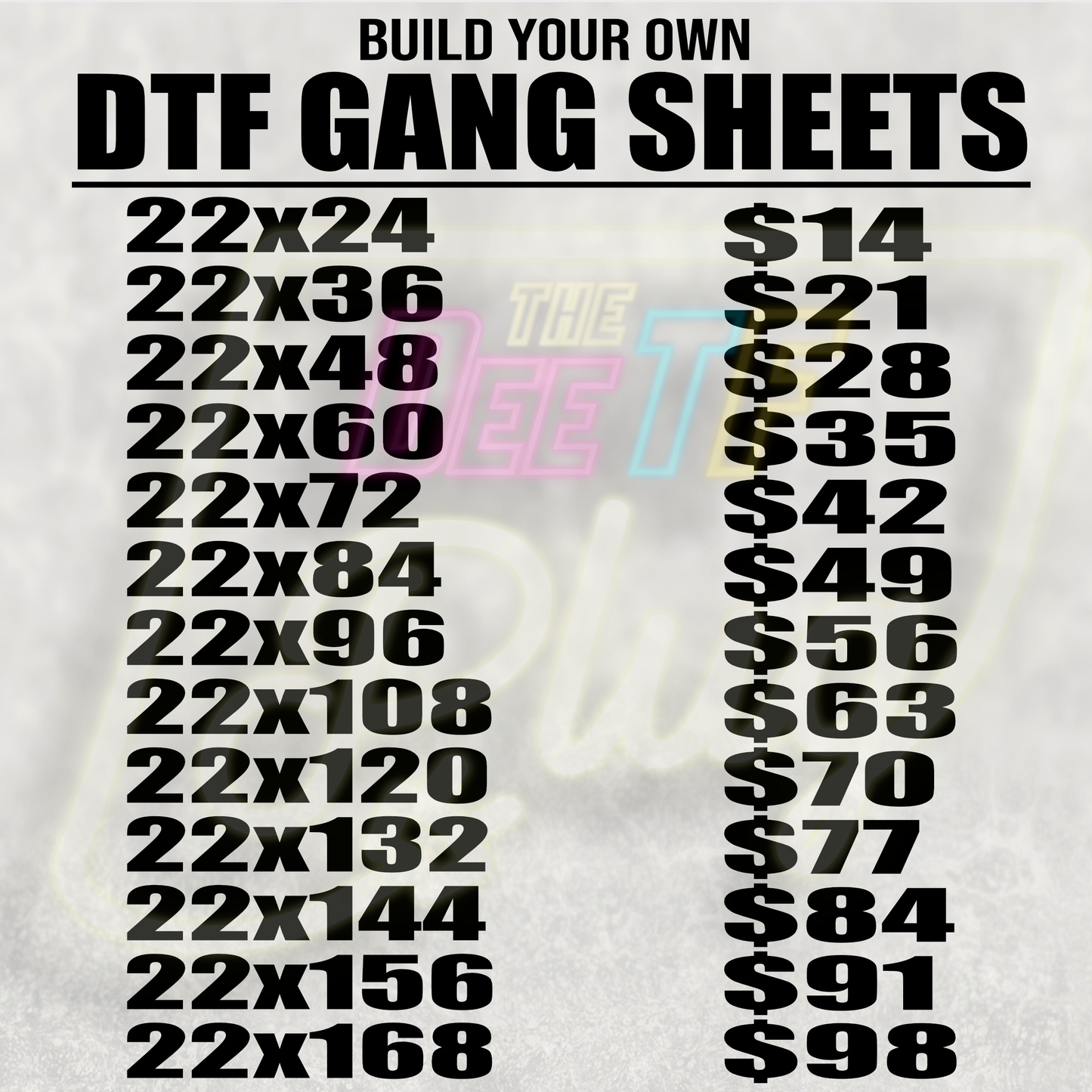 custom dtf gang sheets