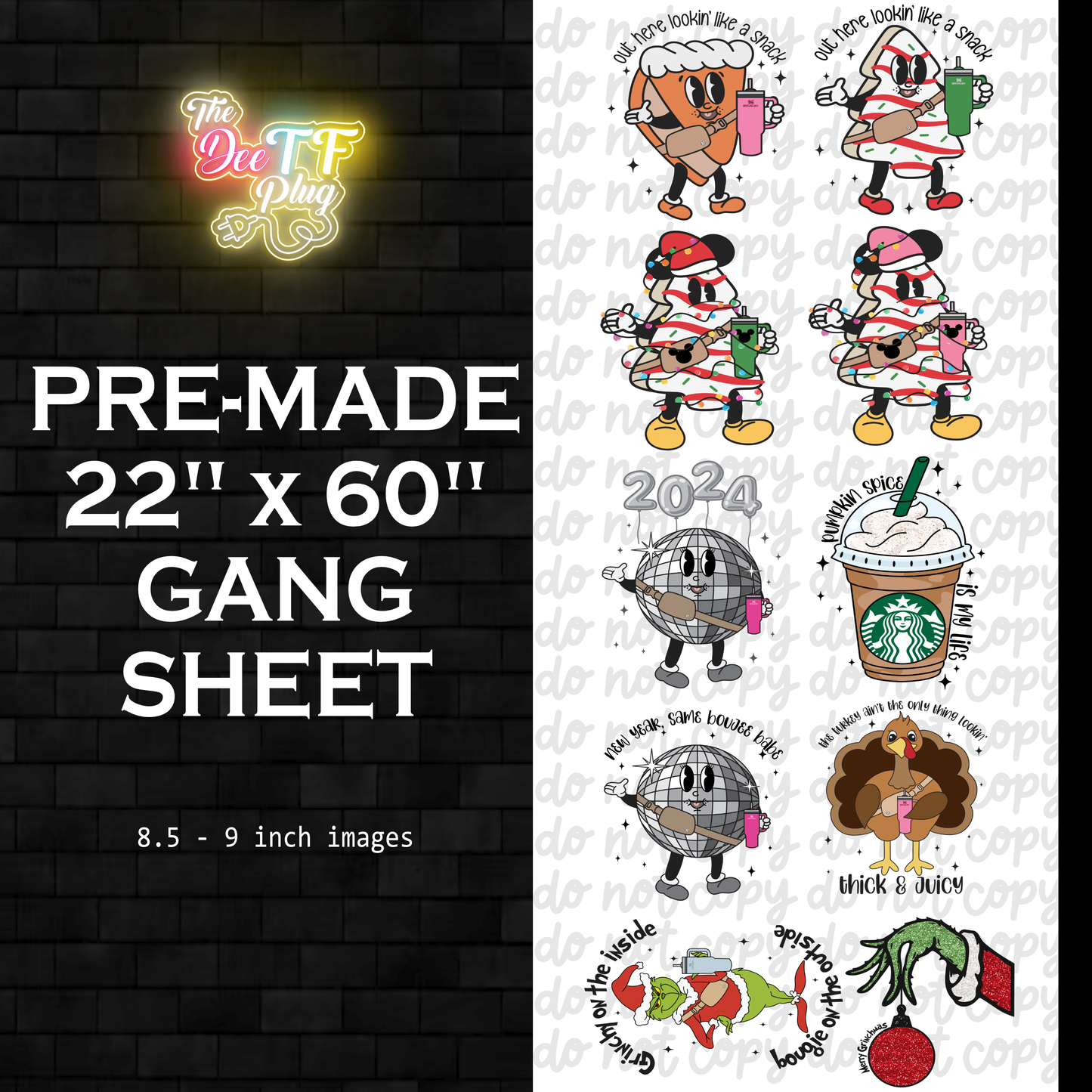 Ghoulish Graphics Mixed - Premade DTF Gang Sheet - Ghoulish Graphics x The DeeTF Plug Collab