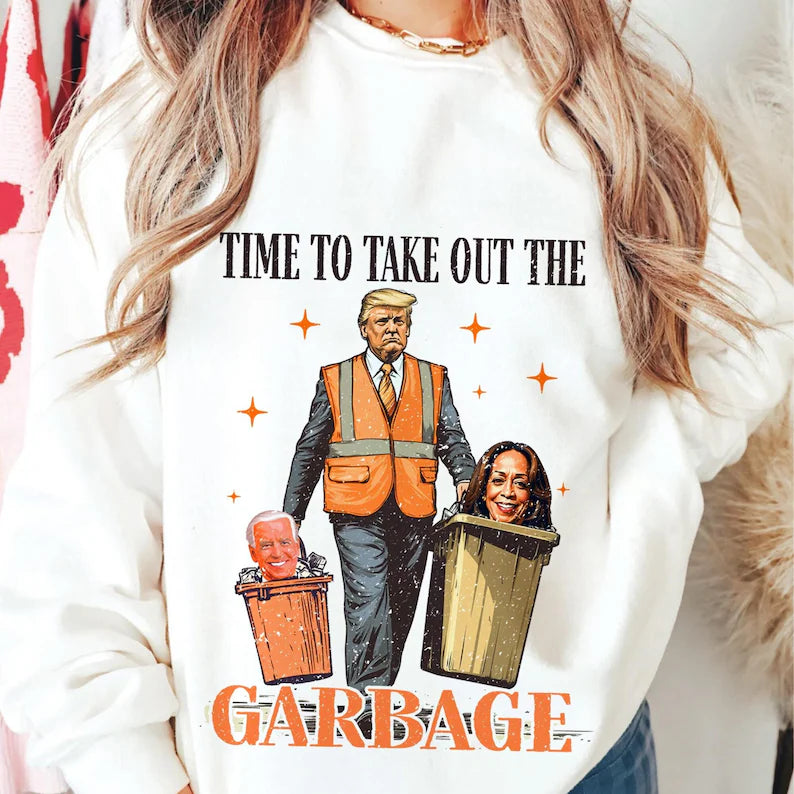 Time To take out the garbage Donald Trump DTF Transfer, Original funny trump garbage voter Biden USA president 47 winner Kamala election garbage truck trash 2024 Donald Puerto Rico maga