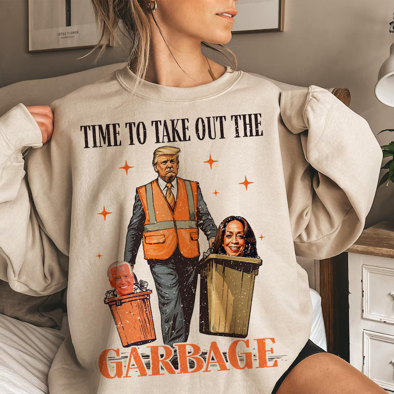 Time To take out the garbage Donald Trump DTF Transfer, Original funny trump garbage voter Biden USA president 47 winner Kamala election garbage truck trash 2024 Donald Puerto Rico maga