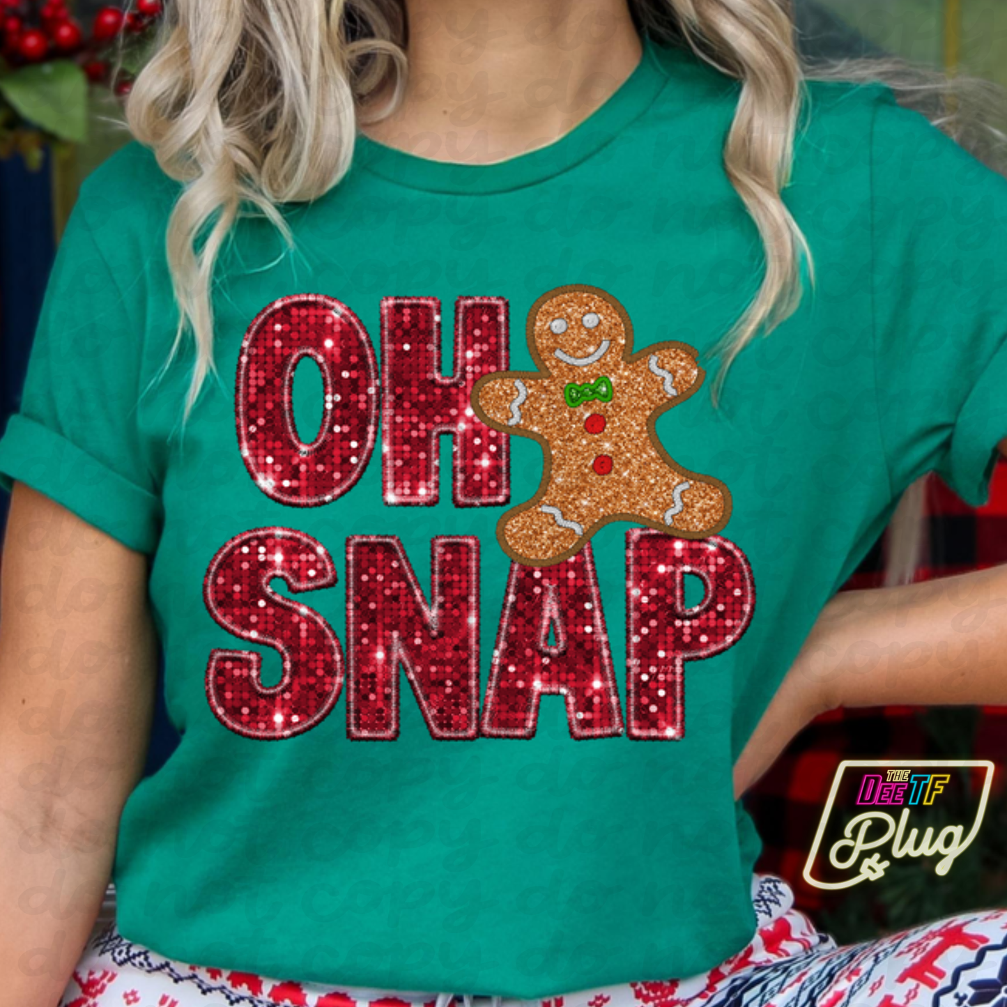 Christmas "Oh Snap" Gingerbread 10" DTF Transfer