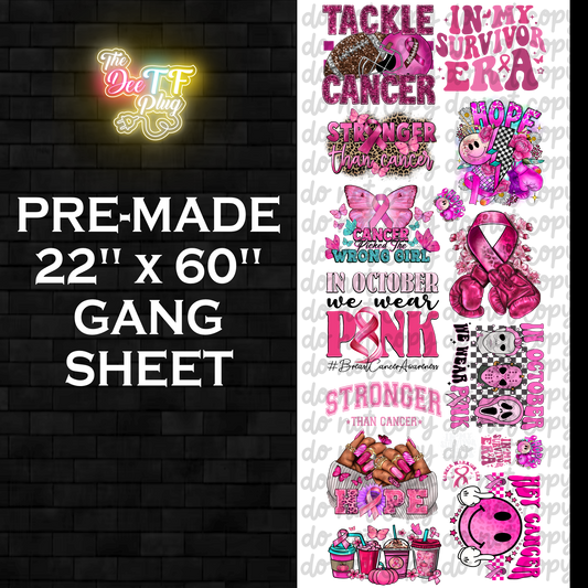 Breast Cancer Awareness Month Premade DTF Gang Sheet